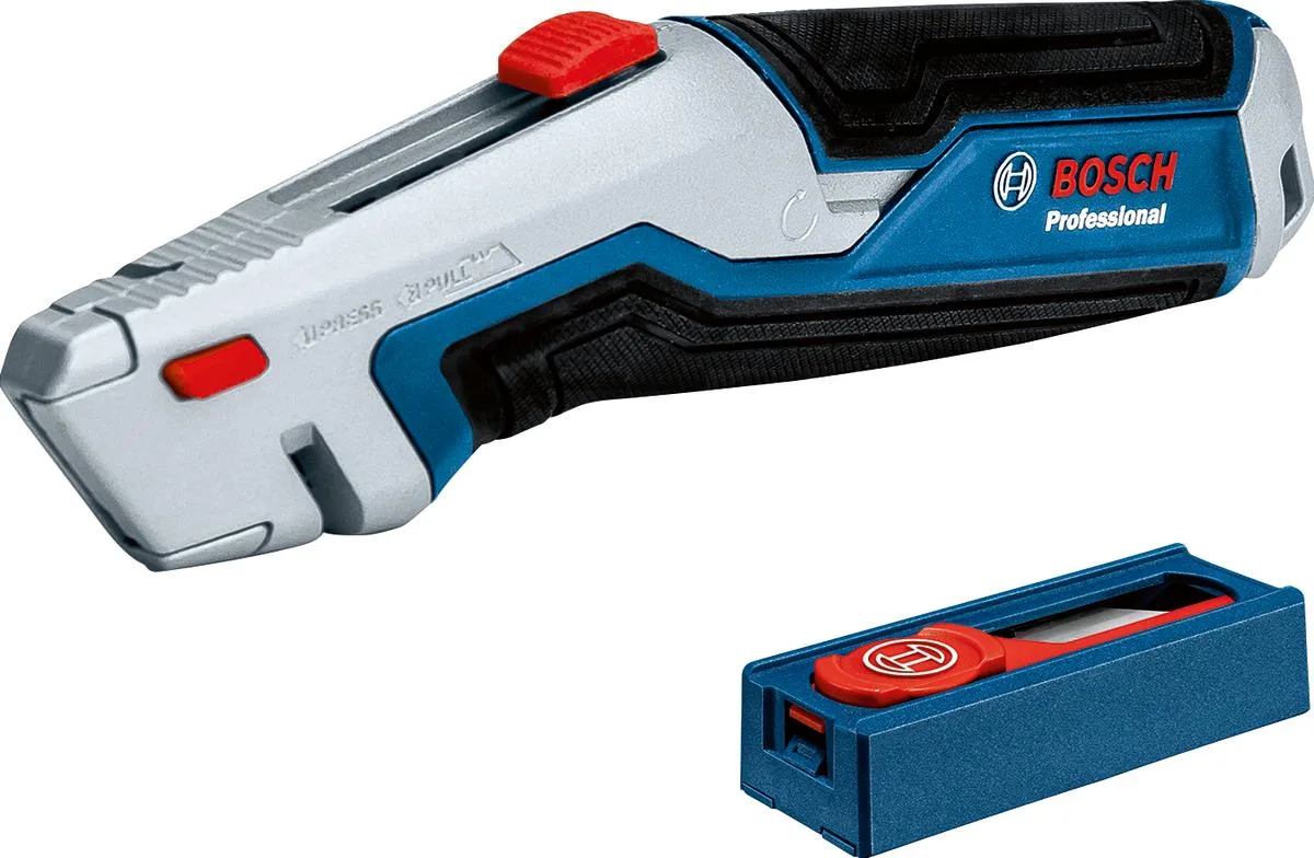 Складаний трапецієподібний ніж для будівництва Bosch Professional з пластиковим корпусом, 253 мм, набір з 13 лез.