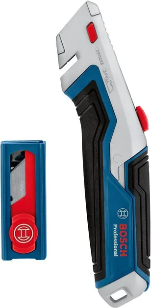 Складной трапециевидный нож для строительства Bosch Professional с пластиковым корпусом, 253 мм, набор из 13 лезвий
