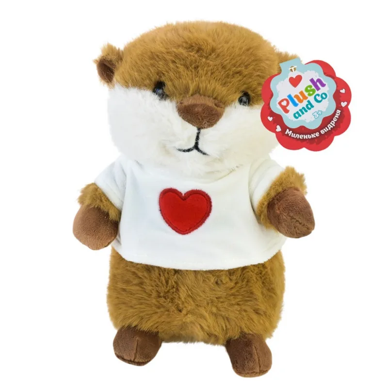 Плюшева іграшка Водяний бобер Plush and Co 15х20х22 см сірий
