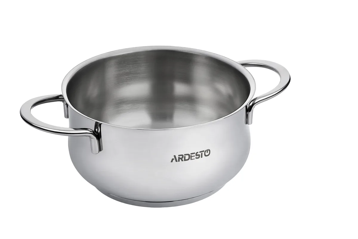 Каструля з прозорою кришкою ARDESTO Black Mars, 1.8 л, з нержавіючої сталі.