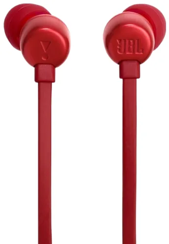На русский язык текст переводится как: "Наушники JBL проводные вакуумные USB-C 9 мм красные".
