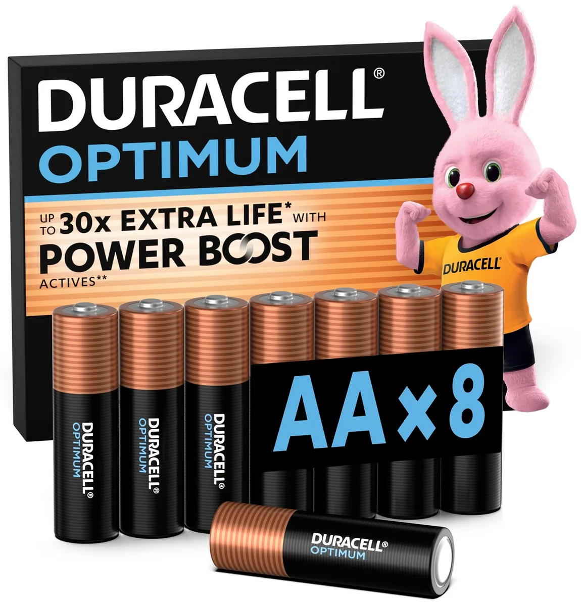 Лужні батарейки Duracell АА 1,5 В 8 шт Optimum