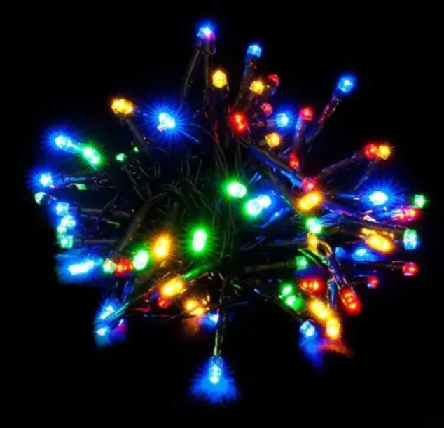 Гірлянда світлодіодна 12,6 м зелений шнур 240 LED багатоколірна