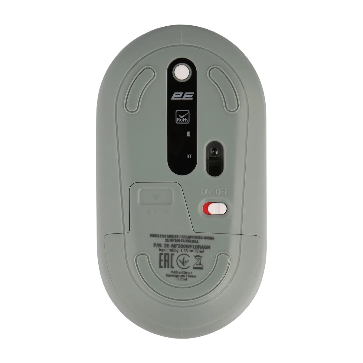 Миша 2E MF300 FLORA:DILL Silent WL BT, зелений