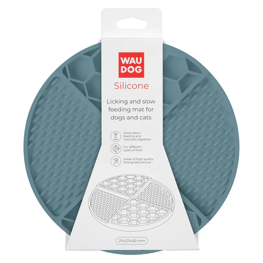 Коврик для слизывания WAUDOG Silicone 21,1х21,1х3 см силиконовый серый