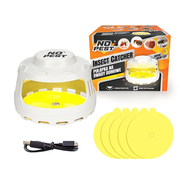 Ловушка для комах No Pest ABS пластик 5В 15 LED 365 нм фіолетова