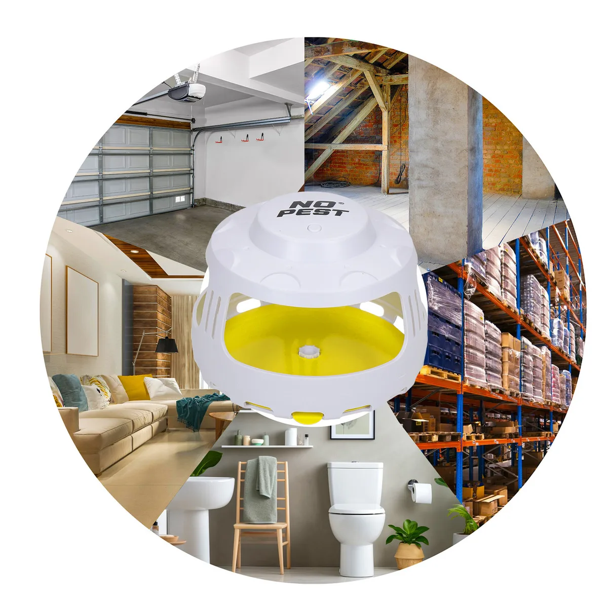 Ловушка для комах No Pest ABS пластик 5В 15 LED 365 нм фіолетова