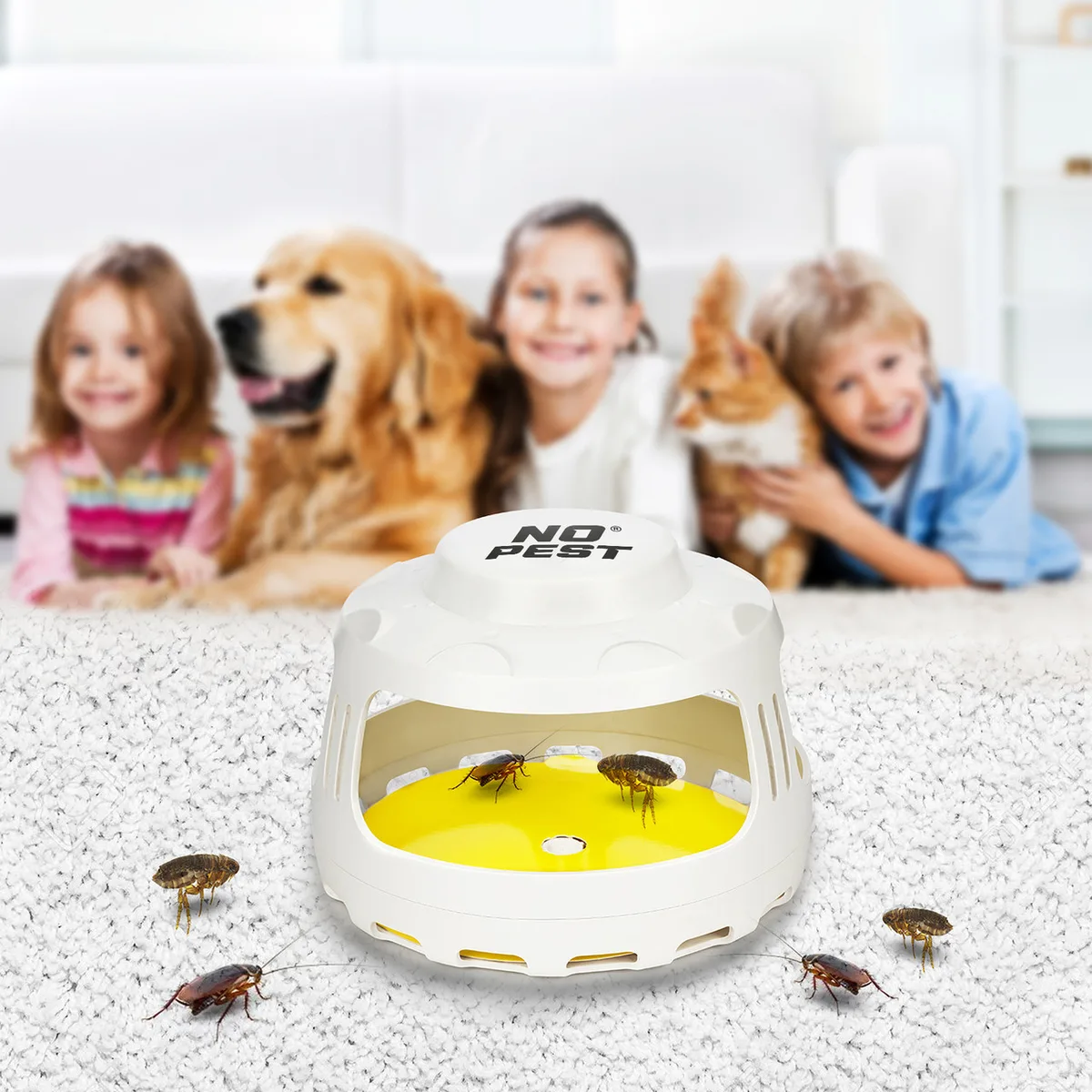 Ловушка для комах No Pest ABS пластик 5В 15 LED 365 нм фіолетова