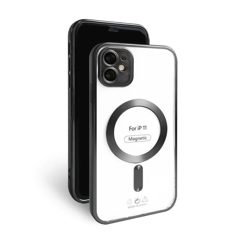 Чохол MagSafe для Apple iPhone 11 матовий чорний силікон пластик