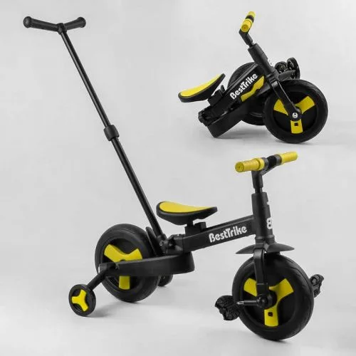 Велосипед-трансформер BestTrike с родительской ручкой и съемными педалями для детей 10 дюймов колеса PU детский трикси