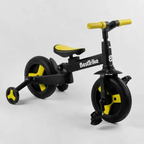 Велосипед-трансформер BestTrike с родительской ручкой и съемными педалями для детей 10 дюймов колеса PU детский трикси
