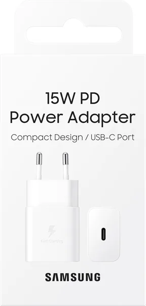 Мережевий зарядний пристрій Samsung 15 Вт USB Type-C Білий
