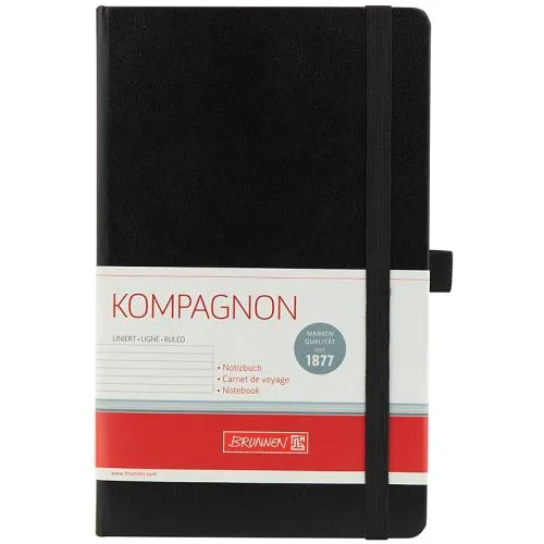 Книга записна Компаньйон чорна А5 192 сторінки в лінійку для нотаток