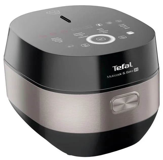 Мультиварка Tefal MulticookBake IH, 1500Вт, 5-літрова чаша, електронне управління, метал/пластик, чорного кольору.