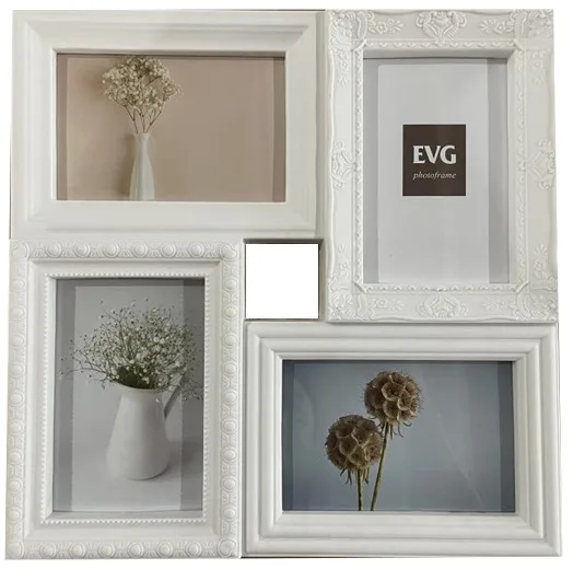 Мультірамка EVG пластикова на 4 фото 10x15 см біла 33x33x2,5 см