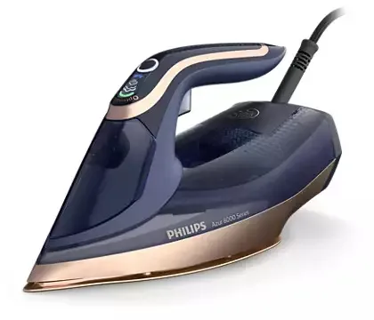 Праска Philips Azur 8000 Series, 3000 Вт, 350 мл, паровий удар 260 г, постійна пара 85 г, нержавіюча сталь, темно-синя.