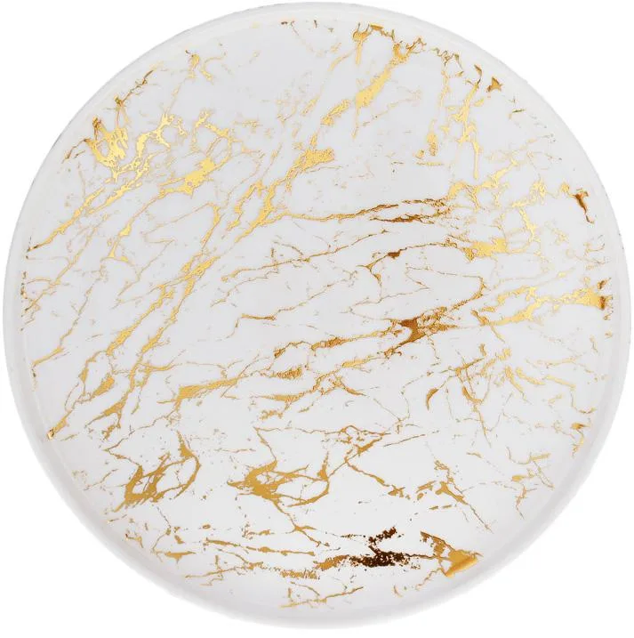 Блюдо фарфорове Golden-Marble Мраморна Розкіш 30.7х30.7 см біле з золотом