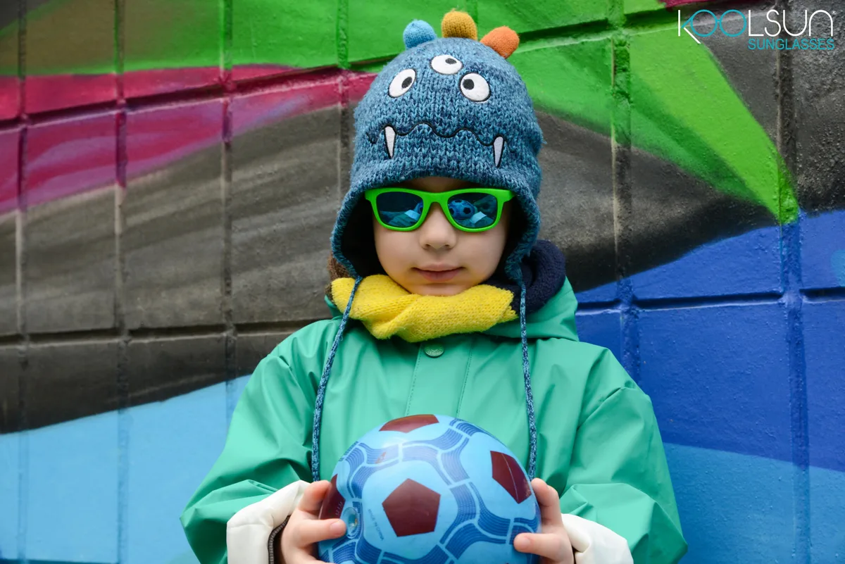 Детские солнечные очки Koolsun Wave, 1-5 лет, неоново-зеленые.
