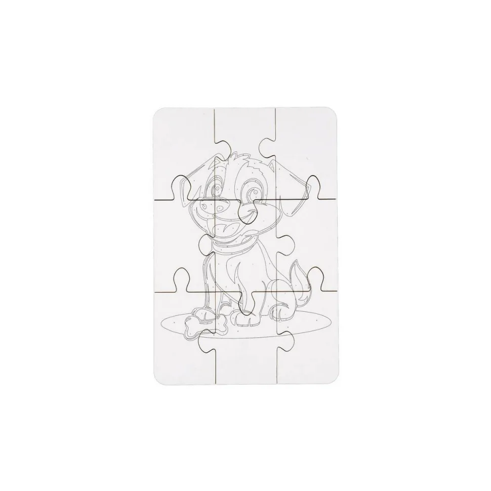 Дерев'яний пазл-розмальовка PuzzleOK ХДФ А5 Собачка
