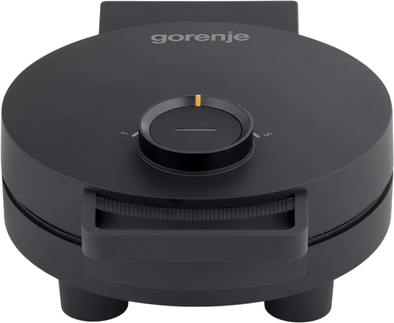 Компактний гриль Gorenje 1000Вт, алюмінієвий, вафельна пластина, металевий корпус, чорний.