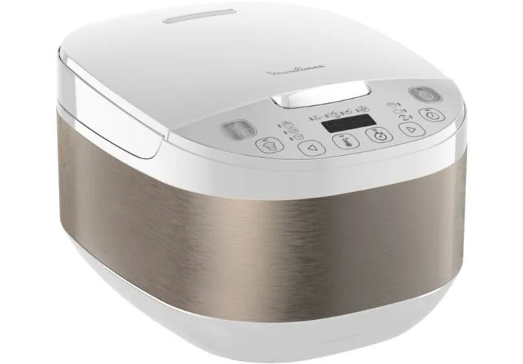 Мультиварка Moulinex SimplyCook Plus, 750 Вт, 4-літрова чаша, електронне управління, метал і пластик, білий колір.
