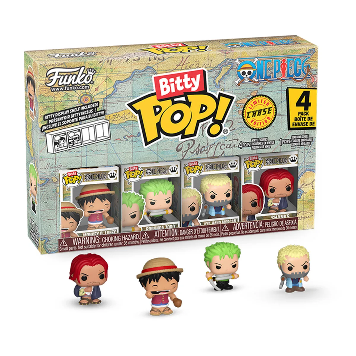 Набір ігрових фігурок Funko Bitty POP! вініл 2,5 см Луффі 4 фігурки в асортименті
