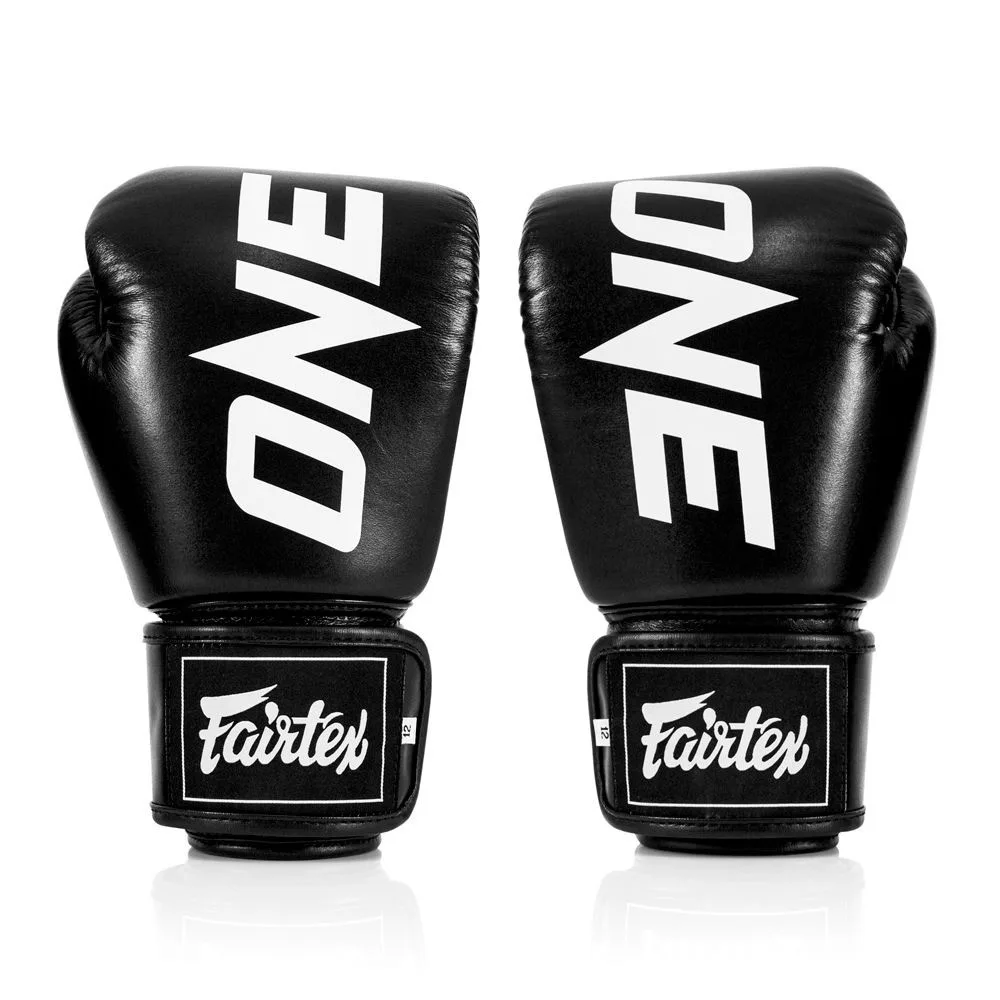 Боксерські рукавиці Fairtex натуральна шкіра 12 унцій чорні