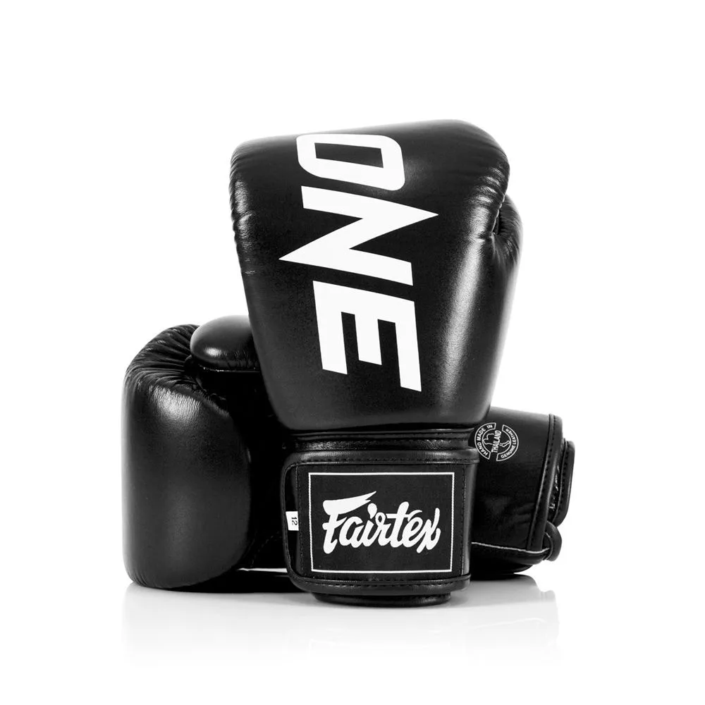 Боксерські рукавиці Fairtex натуральна шкіра 12 унцій чорні