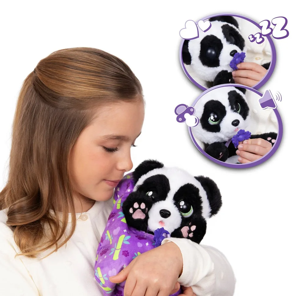 Інтерактивна іграшка Baby Paws Малюк Панда зі звуком 24 см м'який мех білий