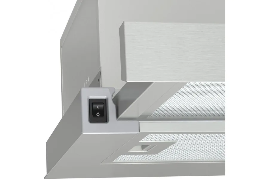 Телескопічна витяжка Gorenje, 60 см, продуктивність 350 м3/год, нержавіюча сталь.