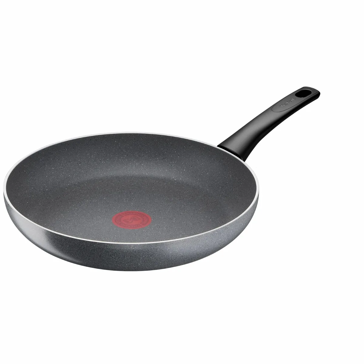 Сковорода Tefal Hard Stone, діаметр 28 см, з алюмінію, ручка з бакеліту, сірого кольору.