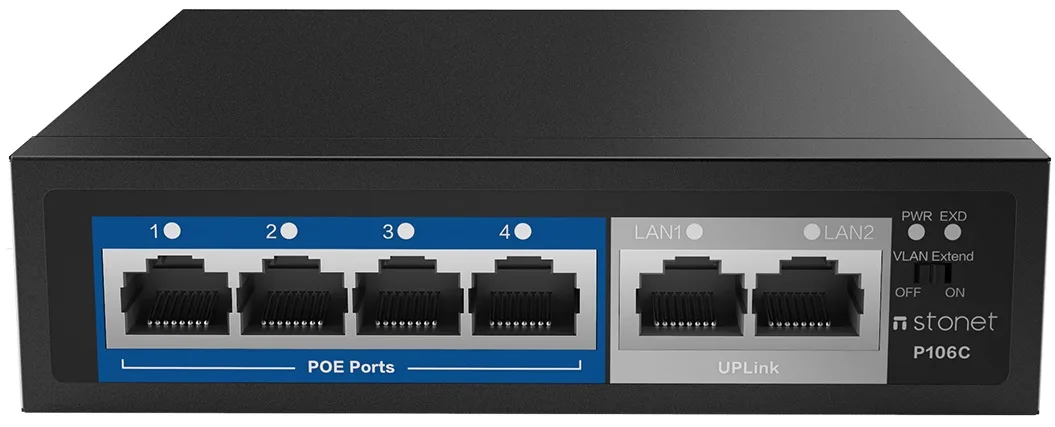 Комутатор Netis 6 портів 4 PoE 10/100 Мбіт/с 60 Вт Некерований