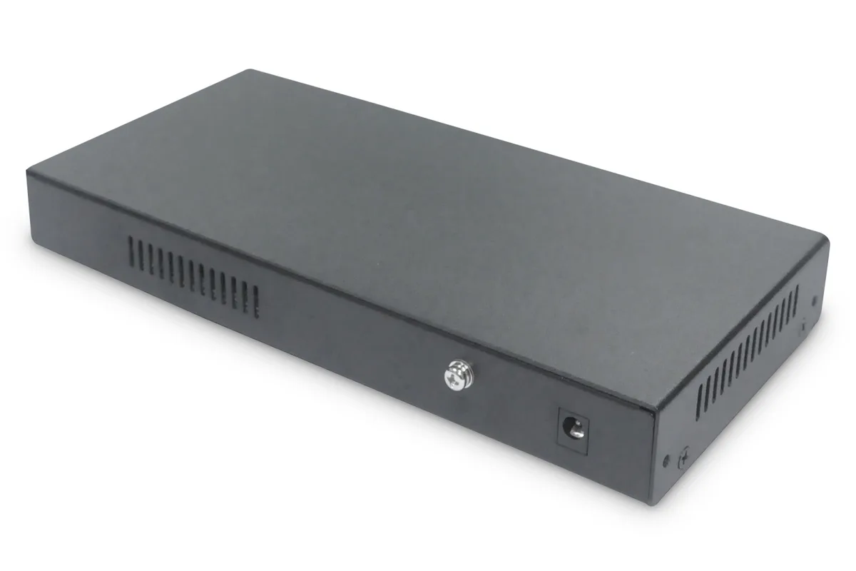 Коммутатор DIGITUS 8 портов Gigabit PoE + 2 порта SFP, бюджет PoE 86W, управляемый L2.