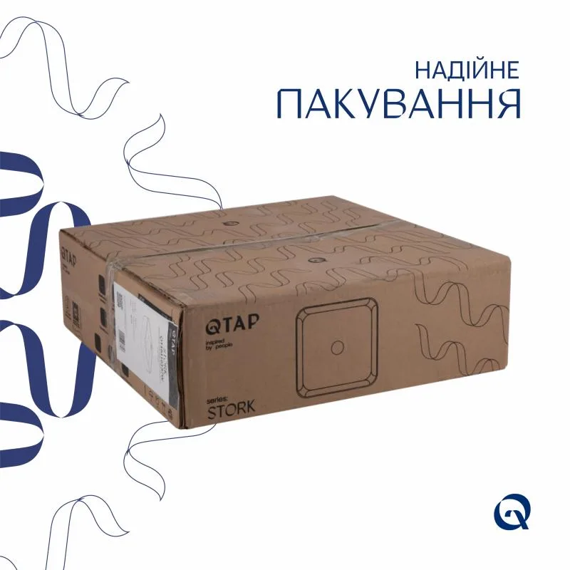 Раковина-чаша Qtap Stork QT15116137W квадратна 430х430 мм керамічна біла глянцева