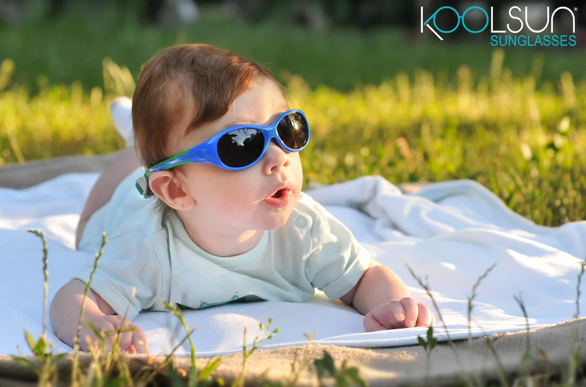 Детские солнцезащитные очки Koolsun Flex, 0-3 года, сине-зеленые.