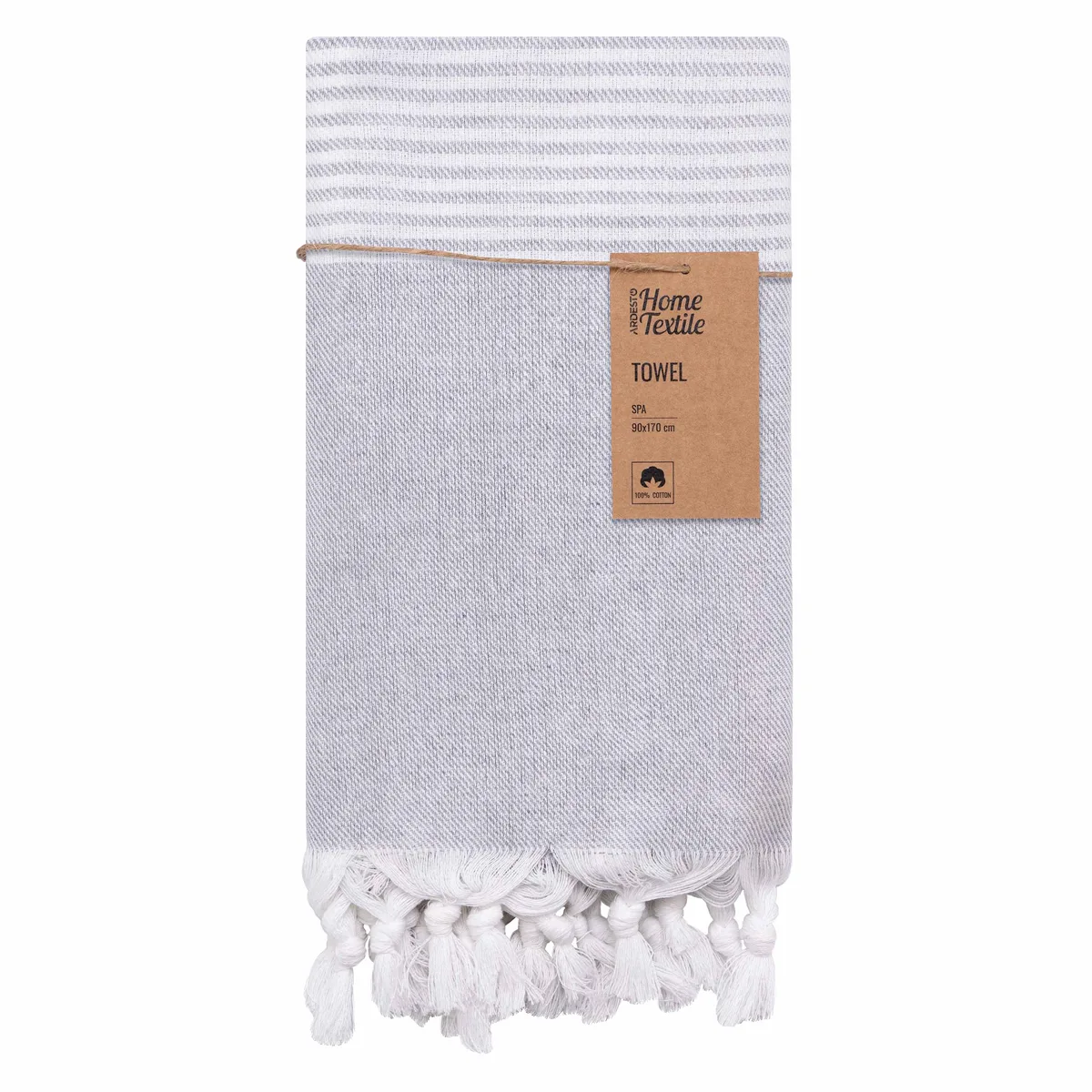 Рушник ARDESTO SPA 90х180 см, 100% бавовна, сірого кольору.
