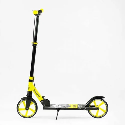 Самокат двухколесный Best Scooter SHARK с ручным тормозом для детей и подростков с амортизатором и PU колесами 20 см.