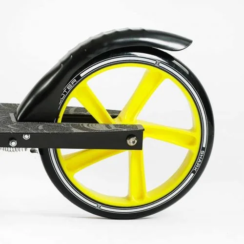 Самокат двухколесный Best Scooter SHARK с ручным тормозом для детей и подростков с амортизатором и PU колесами 20 см.