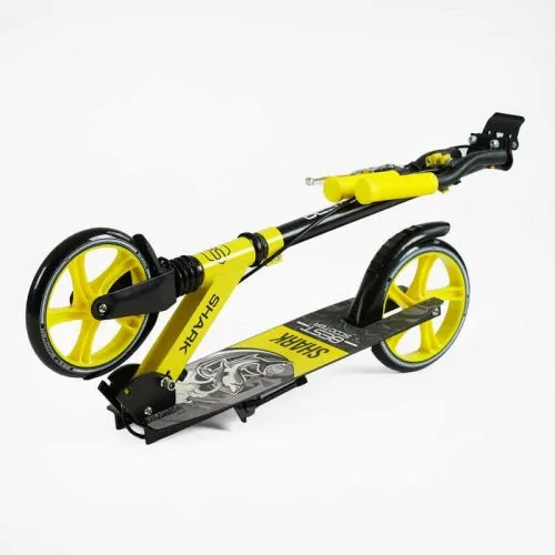 Самокат двухколесный Best Scooter SHARK с ручным тормозом для детей и подростков с амортизатором и PU колесами 20 см.