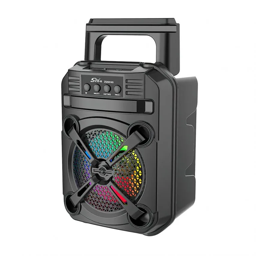 Портативна колонка Bluetooth 12W чорна 303х198х163 мм з FM приймачем та караоке