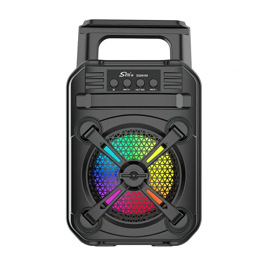 Портативна колонка Bluetooth 12W чорна 303х198х163 мм з FM приймачем та караоке