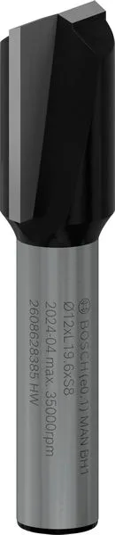 Фреза пазова Bosch Professional з двома лезами Std S8 D12 L20 для точних вирізів.