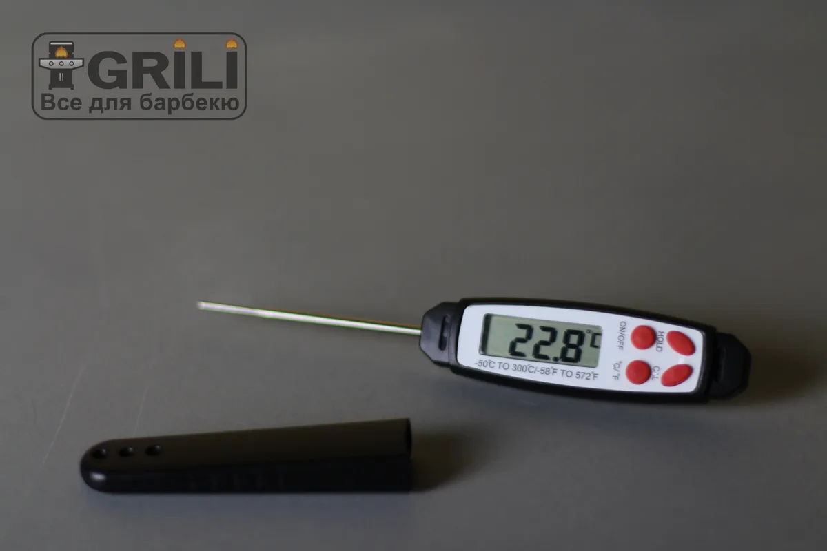 Цифровой термометр GRILLI нержавеющая сталь 7 см черный
