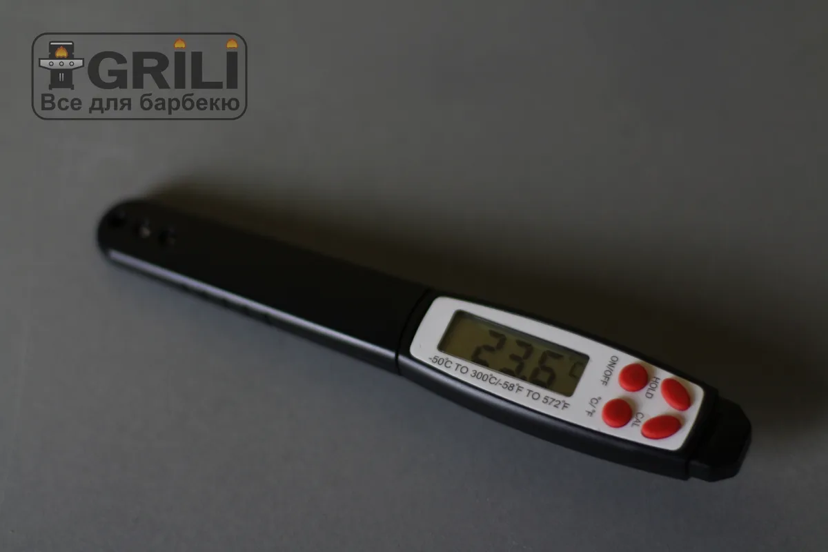 Цифровой термометр GRILLI нержавеющая сталь 7 см черный