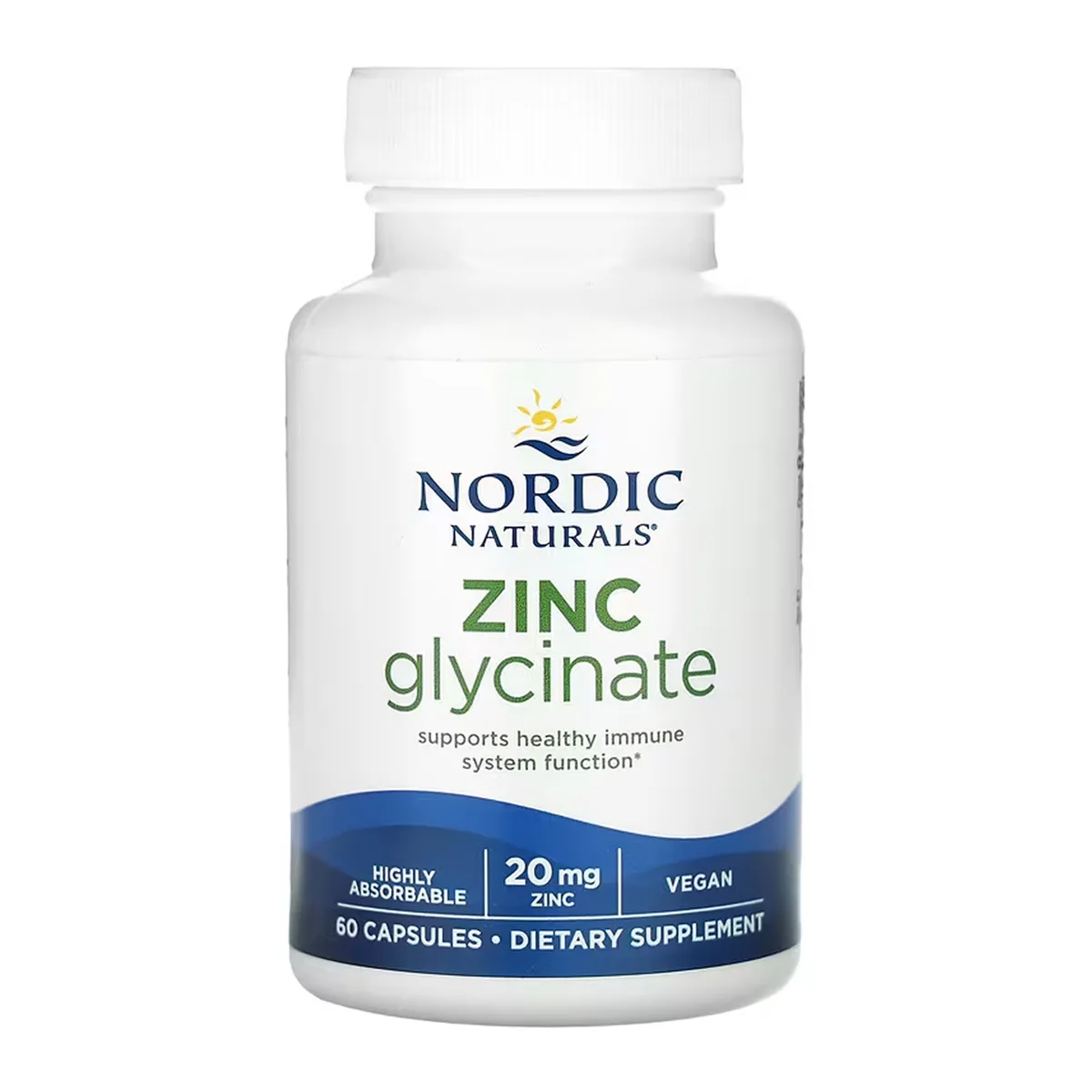 Цинковый глицинат Nordic Naturals веганский 60 капсул