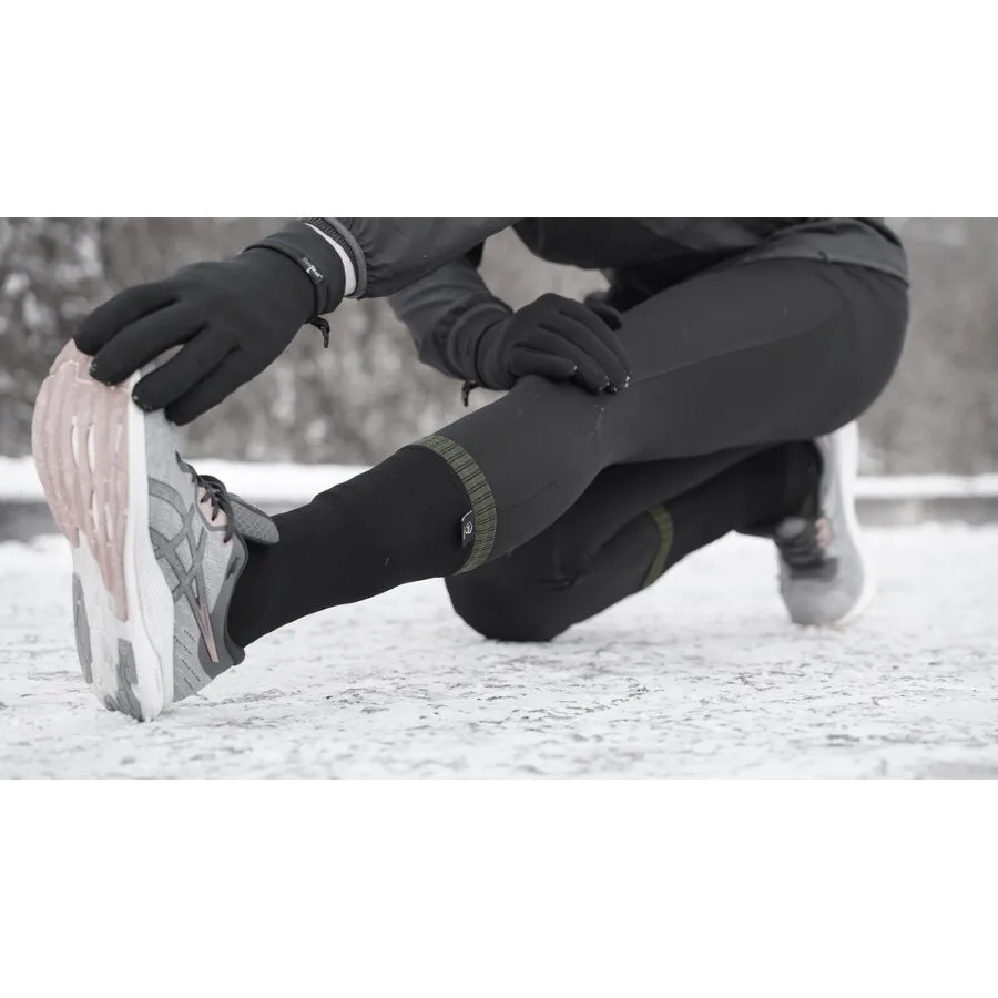 Водонепроникні шкарпетки Dexshell шерсть merino S чорні в зелену смужку