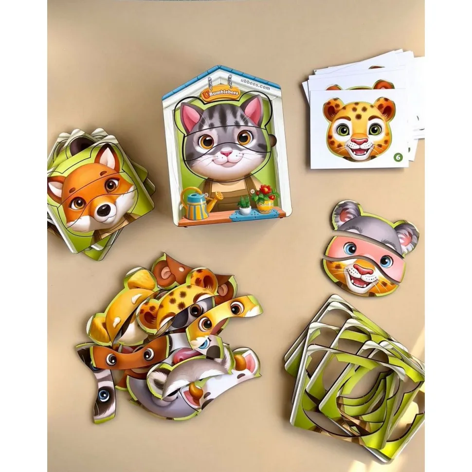 Дерев'яний пазл-вкладиш Ubumblebees 39 деталей 15х11х6 см Мультиколор