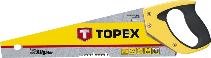 Ножівка по дереву TOPEX 400мм 7TPI пила для деревини з ергономічною ручкою для швидкого різання