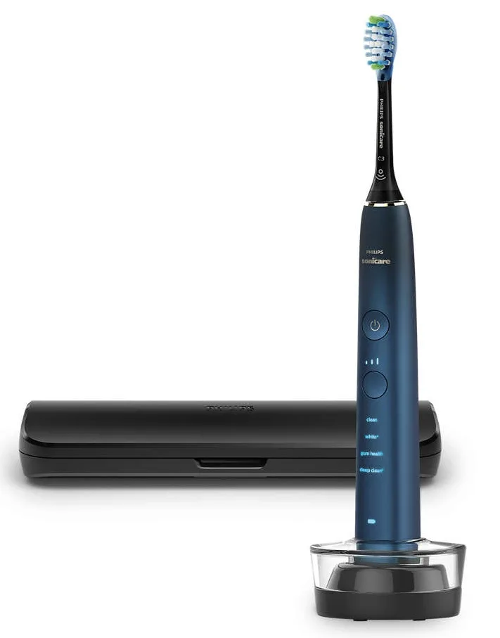 Електрична зубна щітка Philips Sonicare DiamondClean 9000, 62 тис. коливань/хв, 1 насадка, футляр, Bluetooth.