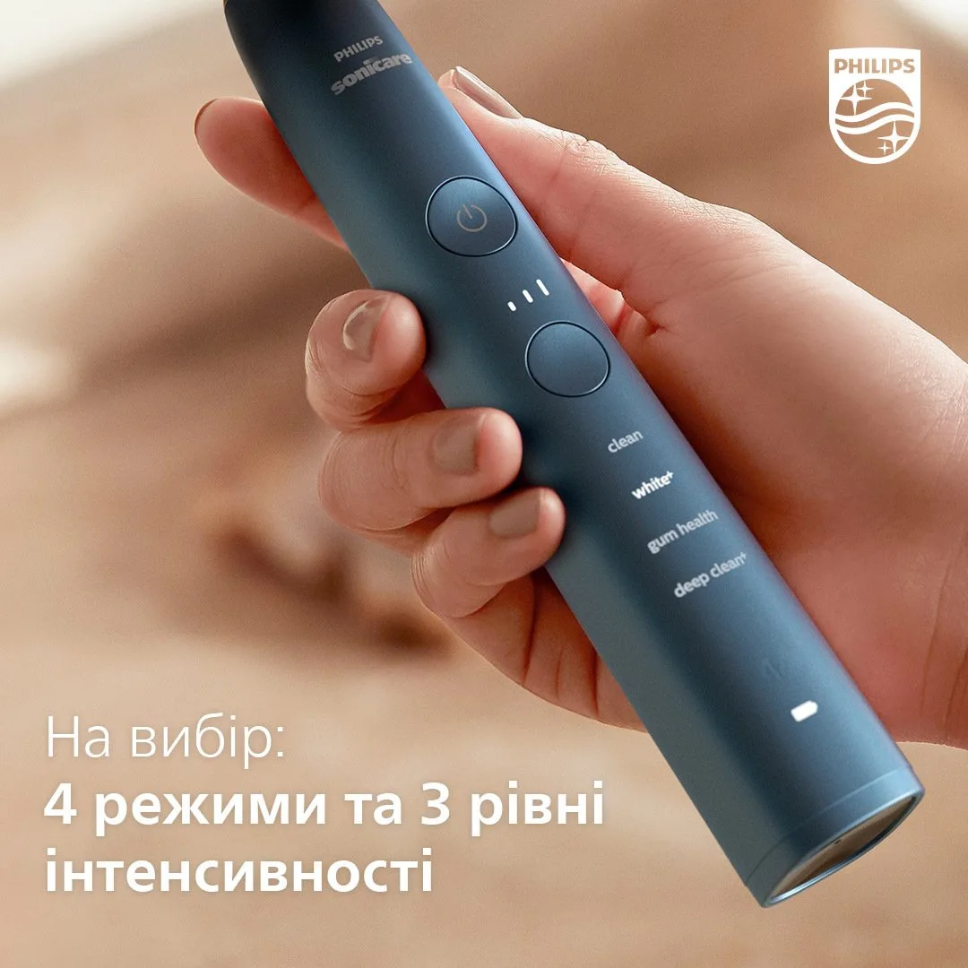 Електрична зубна щітка Philips Sonicare DiamondClean 9000, 62 тис. коливань/хв, 1 насадка, футляр, Bluetooth.